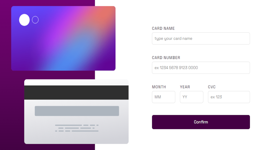 imagem do projeto card form
